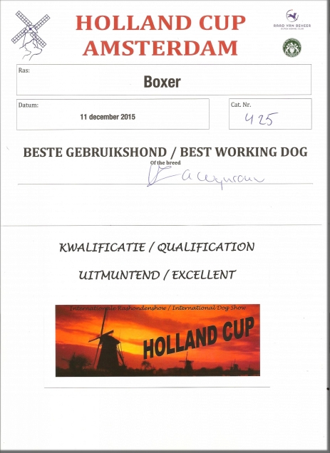 Boxer Land of Freedom's Double Trouble: Beste Gebruikshond Holland Cup 2015